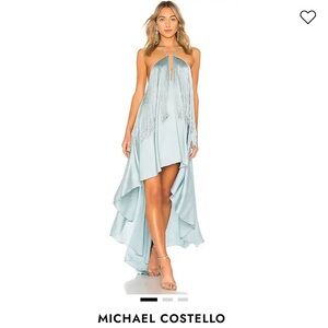 Michael Costello Sky Blue High Low Dress